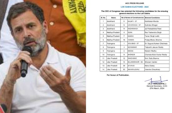 Congress names four more MP candidates from Telangana