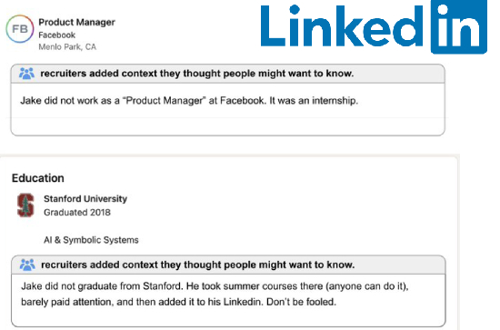 Let's expose liars on LinkedIn!